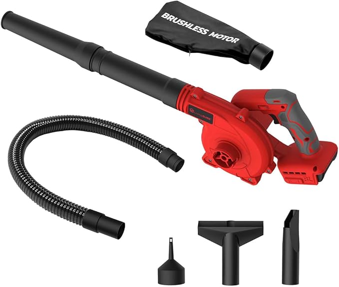 Cordless Compact Leaf Blower Vacuum by LivingSURE Lightweight Electric Handheld Blower for Lawn and Leaf Care Patio Cleaning Dust Cleaner - Battery Not Included