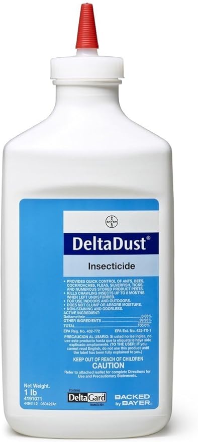 1 LB Delta Dust Pest Insecticide w/Puffer Bellow Hand Duster Carpenter Bee Bedbugs Wasp Control and Many More.