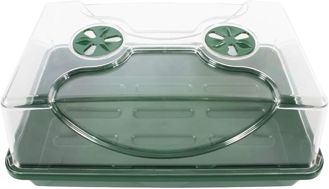 EarlyGrow 70738 Medium Domed Propagator 15 x 9 x 7 Black/Dark Green