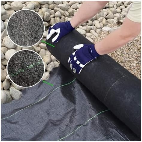 Weed Control Membrane Landscape Fabric Durable Garden Ground Cover Weed Barrier (3x164ft) - Heavy Duty Weed Block Fabric for Effective Weed Prevention