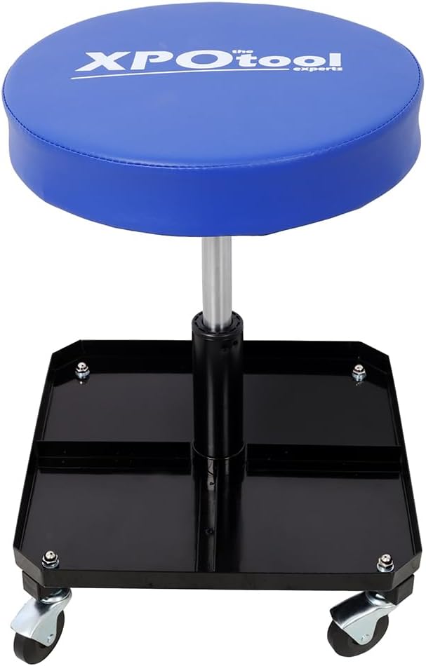250 LBS Rolling Pneumatic Creeper Garage Adjustable Mechanic Stool with Tool Tray Storage