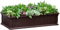 Raised Garden Bed Outdoor Brown HDPE Raised Large Planter Raised Beds for Vegetables Flowers &amp Herbs