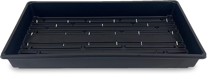 10 Plant Growing Trays (WITH Drain Holes) - 20 x 10 - Perfect Garden Seed Starter Grow Trays: For Seedlings Indoor Gardening Growing Microgreens Wheatgrass &amp More - Soil or Hydroponic