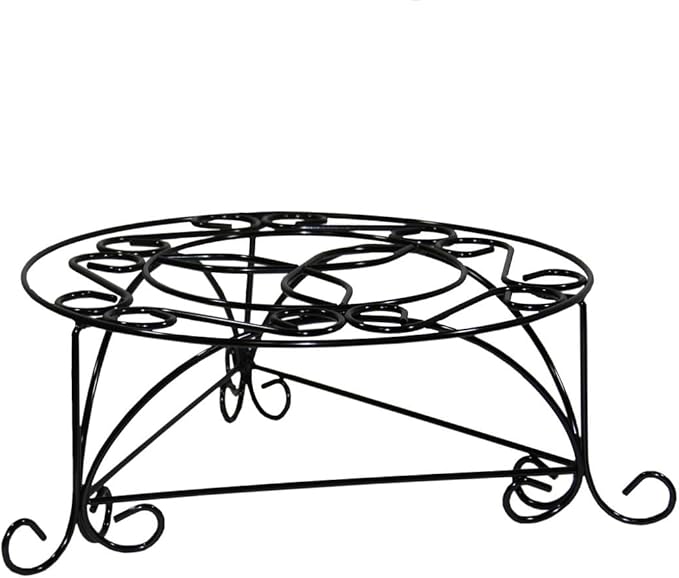 6.25 H Mosaic Metal Black Gold Plant Stand YE22