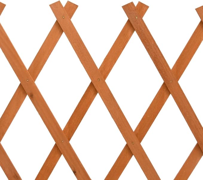 Expandable Garden Fence Panel 59.1x31.5 Solid Firwood Orange Lattice Privacy Screen Versatile Outdoor Dog Barrier Plant Trellis for Yard Patio Balcony &amp Walkway