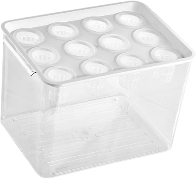 Indoor Hydroponics Tool Hydroponics Grower Kit Rectangular Sturdy 12 Hole Microgreens Growing Kit for Indoor Vegetables Home White Lid