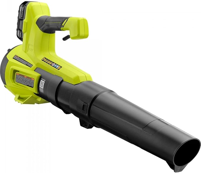 RYOBI ONE+ 18V 100 MPH 325 CFM Cordless Battery Variable Speed Jet Fan Leaf Blower with 4.0 Ah Battery and Charger GREEN