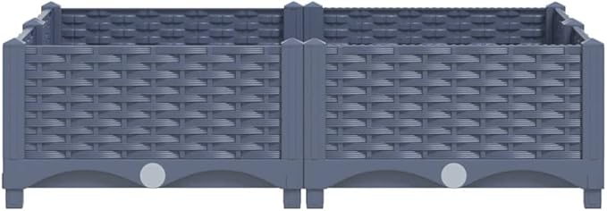 Raised Bed PlanterGarden BedGalvanized Raised Garden BedPlanter Raised bedsGalvanized Planter31.5x31.5x9.1 Polypropylene