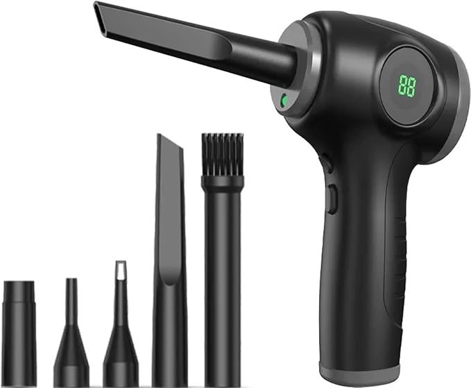 Handheld Cordless Air Duster Car Vacuum Cleaner and Home Portable Dual Purpose Blower Compressor with LED Display USB