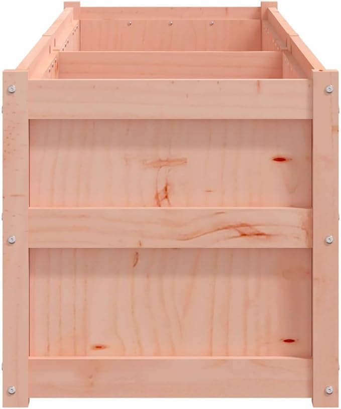 Large Garden Planter Natural Solid Douglas Wood 70.9x19.7x19.7 Inch Rectangular Raised Garden Bed for Outdoor Plants Oiled Finish