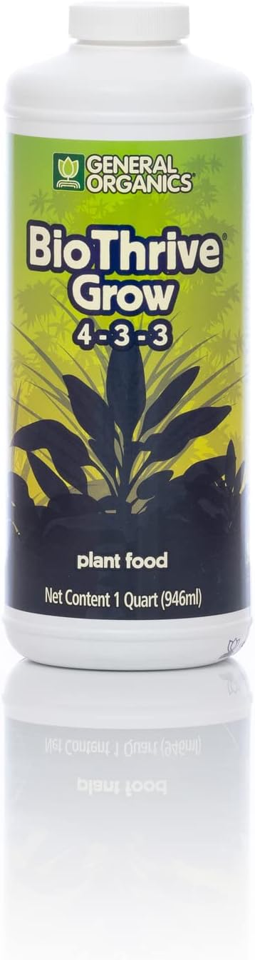 General Hydroponics General Organics BioThrive Grow Plant Food 4-3-3 1 qt.