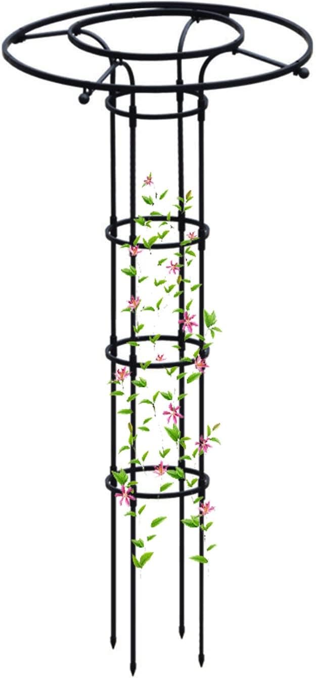 Garden Obelisk Trellis for Climbing Plants3ft 4ft 5ft 5.9ft 6.9ft Tall Vertical Metal Umbrella Trellis Tower Frame Outdoor Flower Support Cage Climbing Stand Rack for Vines Rose (Size : 150cm/5ft)