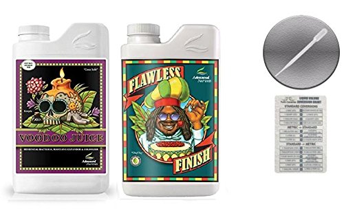 Advanced Nutrients Voodoo Juice and Flawless Finish 1 Liter Bundle with Conversion Chart and 3ml Pipette
