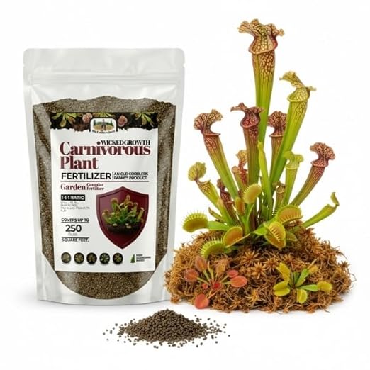 Old Cobblers Farm™ Wicked Growth Carnivorous Plants Fertilizer - Tailored nutrients for Sensitive Insect-Eaters Like Flytraps and Pitcher Plants (5 lbs | 10 lbs | 15 lbs | 20 lbs) (20 lbs)
