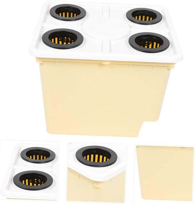 4holes Soilless Cultivation Plastic Hydroponic Planting Container for Balcony Garden Greenhouse and Home Gardening for Vegetables Fruits and Flowers