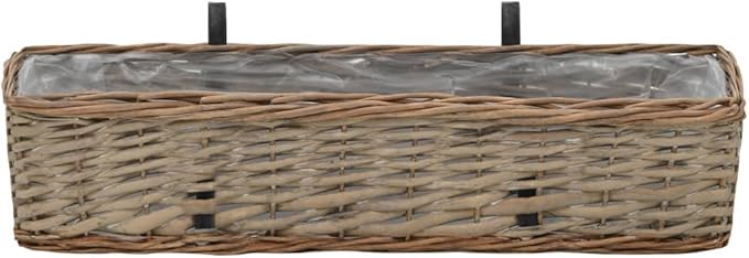 Decorative Garden Raised Bed Vegetable Planting pots Balcony Planter 2 pcs Wicker with PE Lining 23.6 for Growing Outdoor Plants Vegetables