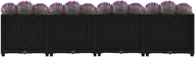Raised BedOutdoor Planting BoxesIndustrial Rustic PlanterRaised Beds for GardeningPlantersfor Backyard Patio Balcony Garden63x15.7x15 Polypropylene