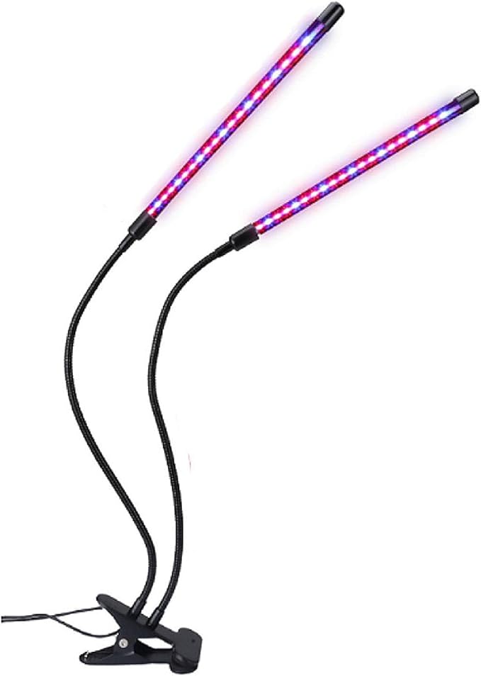 SEIWEI LED Plant Lamps Double Head Grow Light for Indoor Plant Full Spectrum LED Grow Lights with Timer Setting 3/9/12H Auto On&ampOff Flexible Gooseneck (2 Head)