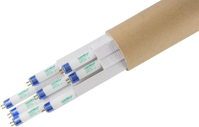 LightWise LWF54T5HO865 8pack 4 FT 6500K T5 HO Fluorescent Grow Light Bulbs (8 6500k - Blue - Veg)