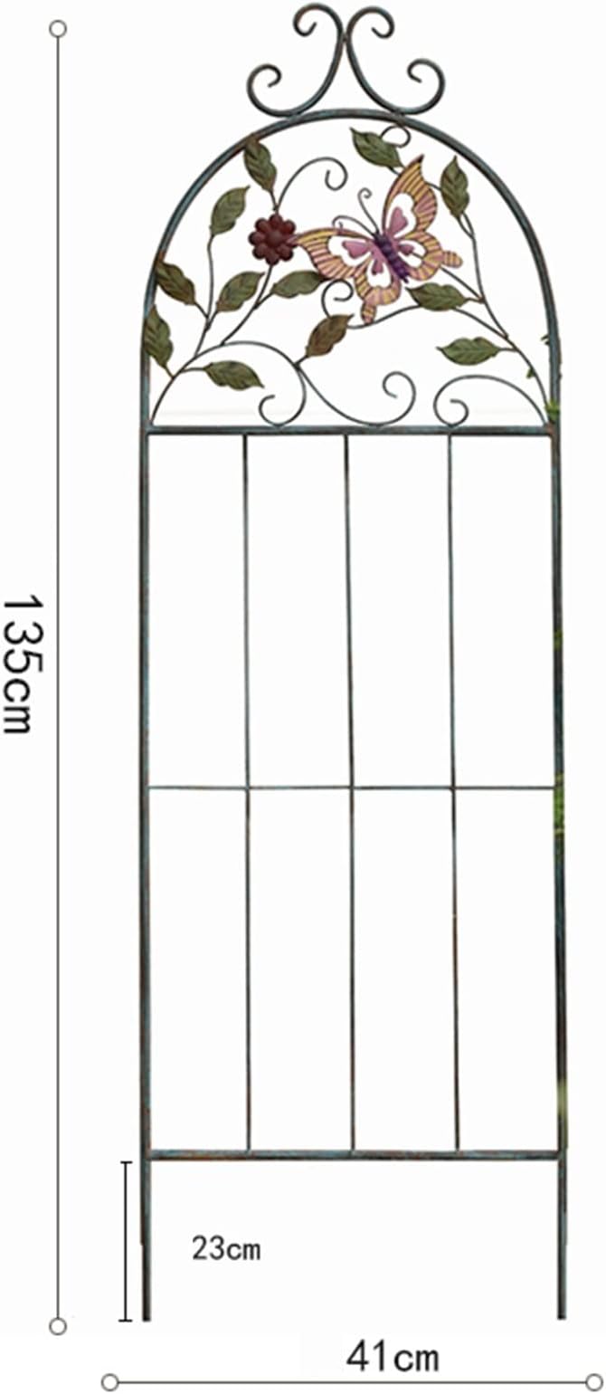 Vintage Metal Garden Trellis135x41cm Plants Support Garden Climbing Aid for Plants Freestanding for Potted Planter Support Patio Landscaping Rose Vines