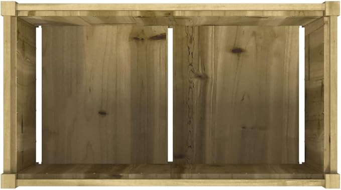 Garden Planter Set of 2 Brown Vacuum Pressure Treated Pinewood 35.4x35.4x19.7 Inch Rectangular Raised Garden Beds Outdoor for Flowers Herbs Vegetables