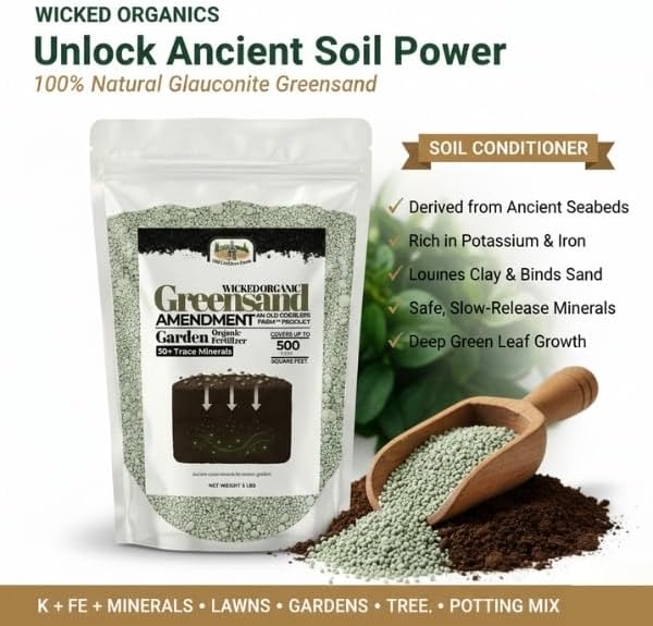 Old Cobblers Farm Greensand Fertilizer Soil - Lawns Gardens Trees Shrubs Container Plants - Organic Sustainable Soil Improvement (5 lbs | 10 lbs | 15 lbs | 20 lbs) (10lbs)