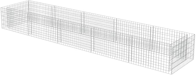 Gabion Planter Raised Bed Outdoor Garden Galvanized Steel Wire Mesh Grid Stone Wall Flower Raised Bed for Vegetables Flowers Plants 117.2 x 35.4 x 19.7