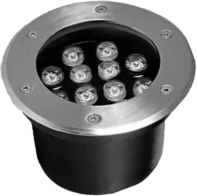 Recessed LED Buried Lights Outdoor Landscape Lamp IP67 Waterproof Stainless Steel LED Spotlight AC85-265V Low Voltage Round Lawn Lamp Deck Courtyard Floor LYellow Light 1 W