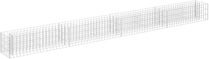 Galvanized Steel Gabion Raised Bed Gabion Planter Steel Fencing Wire Patio Flower Plant Bed Basket Stone Ideal for Garden and Patio 141.7x11.8x11.8-207