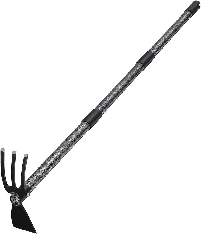 COCONUT Hoe Garden Tool 60 Inch Garden Hoe Long Handle for Weeding Hoe Cultivator 2 in 1 Hand Garden Tools for Gardening Planting