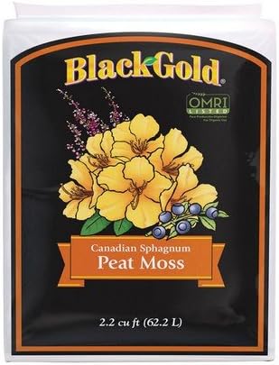 Black Gold Peat Moss - Moisture-Retaining Professional Grade - 2.2 cu ft - Peat Moss