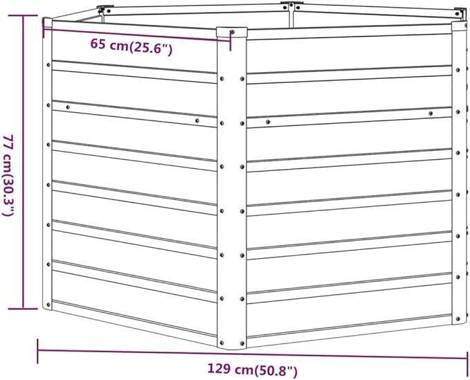 Metal Flower Bed 50.8 Corten Steel Planter Box for Outdoor Vegetable Herb Flower Plant &amp Gardening - Large Tall Galvanized Metal Planter Beds