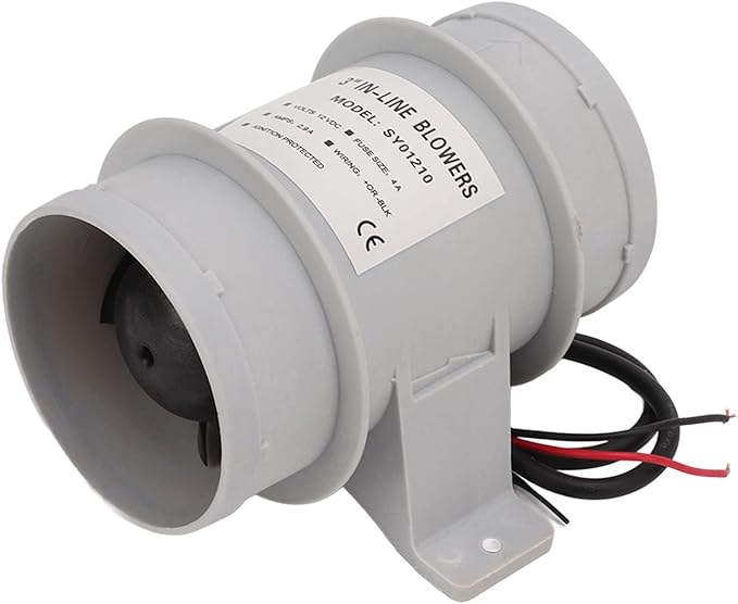 12V Inline Blower High Air Compact 3 Inch Inline Duct Fan for Ducting