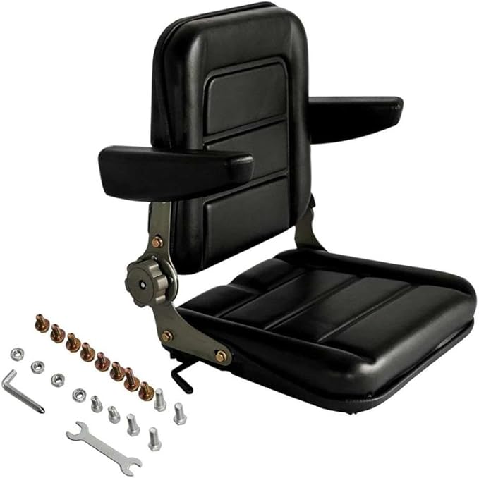 Universal Seat with Adjustable Backrest Compatible with Garden Tractors Lawn Mowers Excavators and Similar
