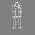 Garden Iron Rose Fence Gardening Post Rose Vine Ivy Clematis Gardening Post Easy to Assemble Height Adjustable Climbing Plant Garden Trellis 220cm*50cm White