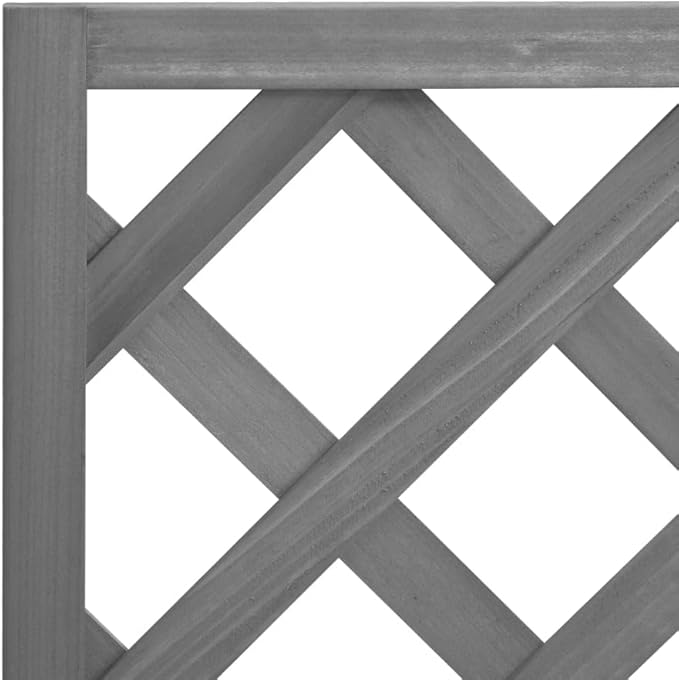 Wood Planter with Trellis Outdoor Raised Garden Bed with Trellis Wooden Planter Box for Climbing Plants 15.7x11.8x35.4 Gray Solid Wood Fir