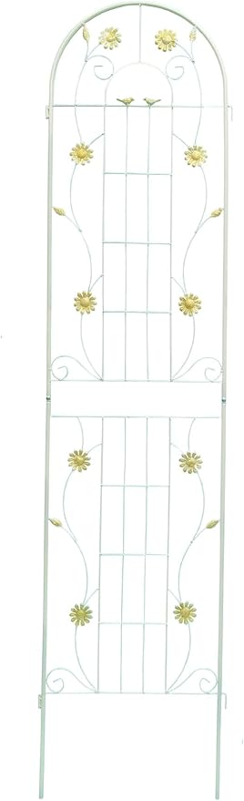 Metal Garden Trellis 86.7 x 19.7 Rustproof Trellis for Climbing Plants – Easy to Assemble Sturdy and Multi-Purpose Outdoor Flower Support(2 Pack-Cream White)