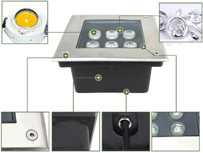 8 Pack Led Landscape Lights - Recessed Spotlight 4W Warm White Light 3000K Step Stair Lights Ip67 Waterproof Round Wall Lamp with 1M Wire for Tree Garden Yard PathwayWarm White Light-12W