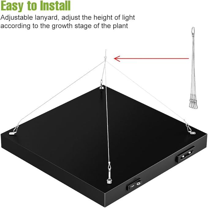 200W LED Full Spectrum Indoor Planting Lamps 100-277V Seedling Cultivation Light 169LEDs Greenhouse Tent Fruit Fill Lighting 110V Hydroponic Flower Moss Potted Cactus Lights US Plug with Hook Hanging