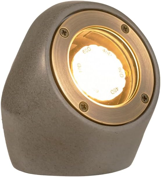 VOLT 12V Decorative Rock Outdoor Spotlight (Gray) with 4W 2700K Warm White 300 Lumen MR11 LED Bulb for Low Voltage Landscape Lighting in Garden Yard Lawn or Flower Bed