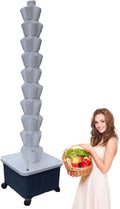 Vertical Hydroponic TowerSoilless Hydroponic Planting Columns TowerVertical Tower PlantersHydroponics Growing Towerfor Indoor/Outdoor White-10-layer
