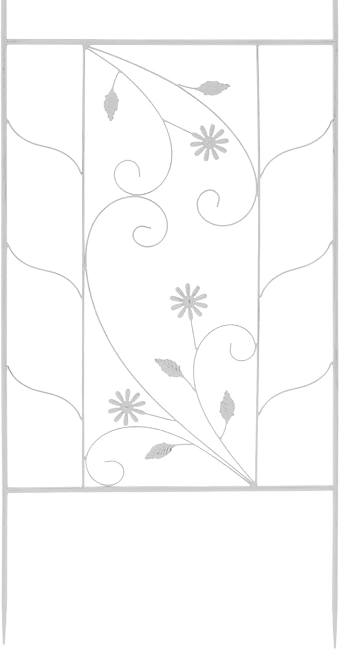2 Pack Metal Garden Trellis for Climbing Plants 82.6”Tall Outdoor Iron Plant Stand for Vine Flowers Rustproof Green Decorative Fence for Yard Patio Lawn (White)