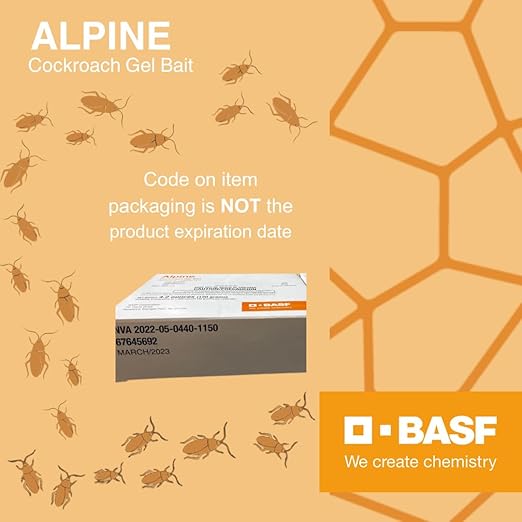 BASF Alpine Rotation 1 Cockroach Gel Bait Roach Killer for Indoor or Outdoor Infestation Control Syringe Applicator 30 gram 4 Pack