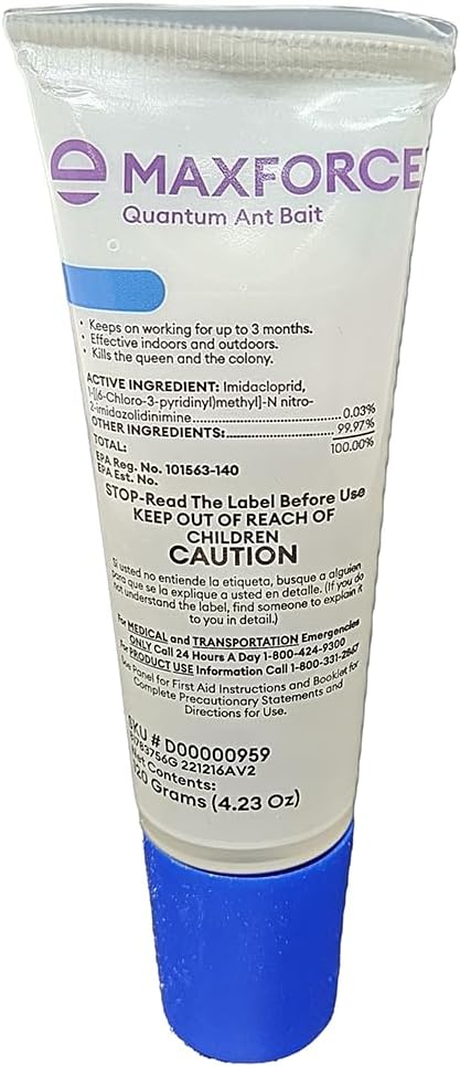 Maxforce Quantum 0.03% Imidacloprid Ant Control Liquid Bait with 10 stations 120 Gram Bottle