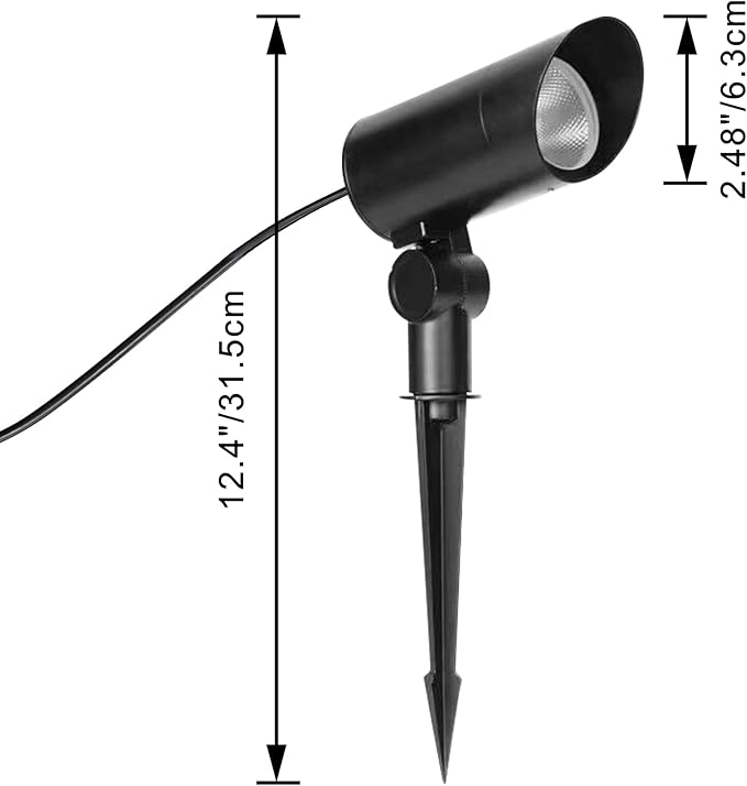Kiven Remote Control Landscape Spotlights Color Changing &amp Stepless Dimming Light IP65 Waterproof 5W LED Landscape Clamp Light LED Lawn Light with Plug-in Cord for Indoor Outdoor Park