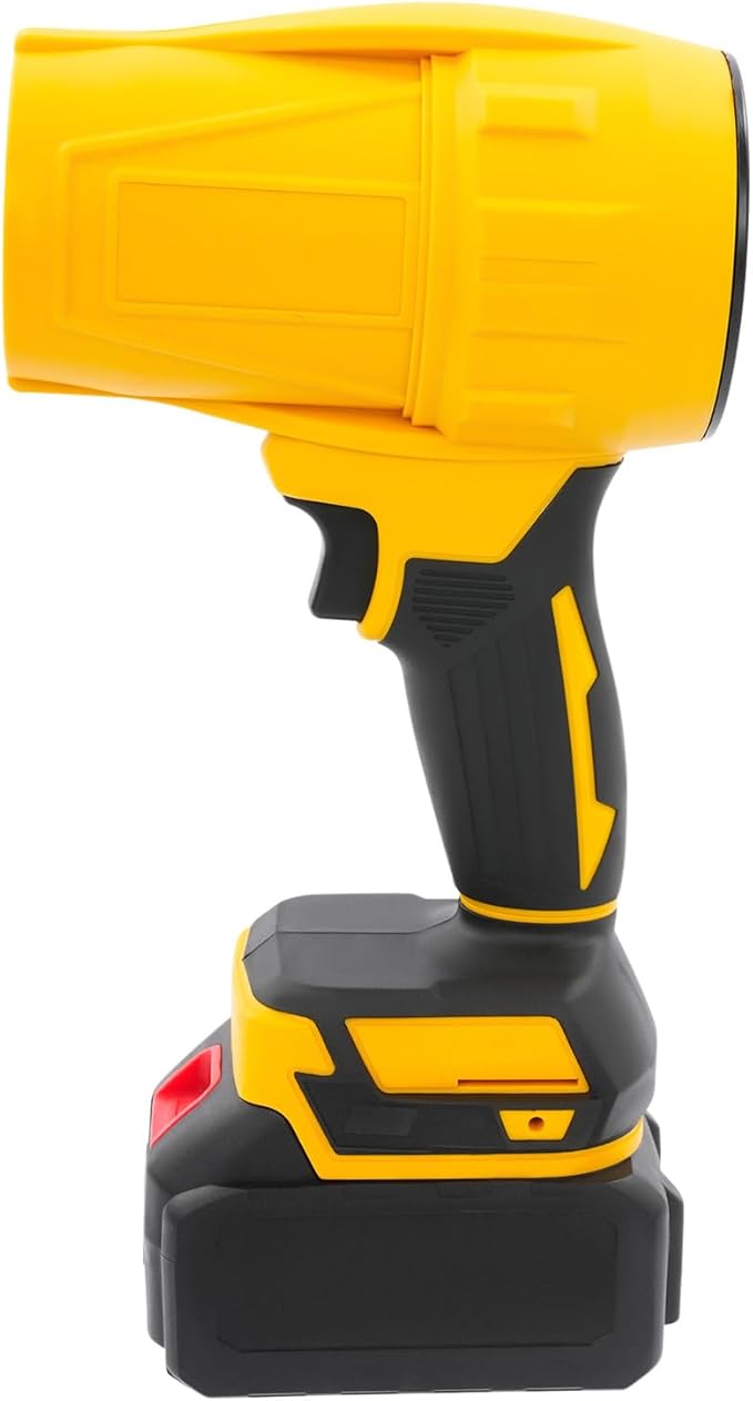 Handheld Electric Cordless Leaf Blower 21000RPM Leaf Blower with 540G Wind Pressure &amp 450W Power Handheld Blowers with 2 Battery &amp 1 Charger for Blow Leaves &amp Dust (Yellow)