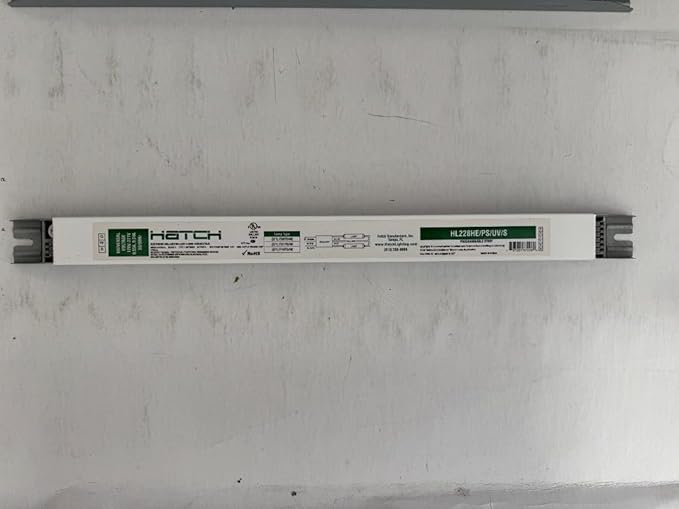 HATCH HL228HE/PS/UV/S Electronic Programmable Start 120-277V for 2 or 1 T5 Lamps F28T5/HE F21T5/HE F14T5/HE 16.7 X 1.18 X 1