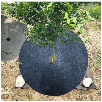 12pcs Tree Protection Weed Mats for Tree Plant Covering Ring Garden Weeding Tool (Size : Black 32cm)