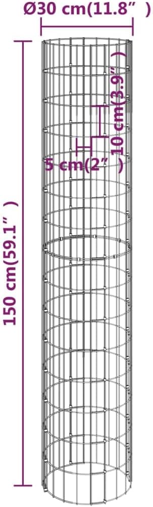Circular Gabion Raised Beds 4 pcs ?11.8x19.7/39.4/59.1/78.716.95 KG152023