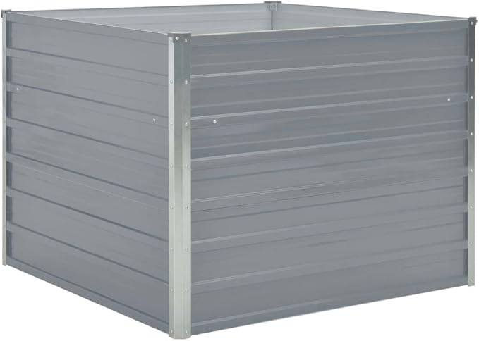 YAFF Raised Garden Bed 39.4x39.4x30.3 Galvanized Steel Gray (19.58lbs)